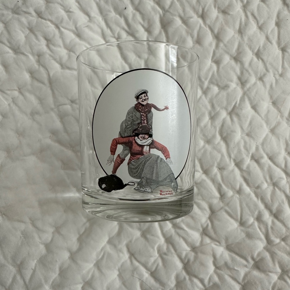 Norman Rockwell set of 5 lowball or juice glasses - Picture 7 of 7